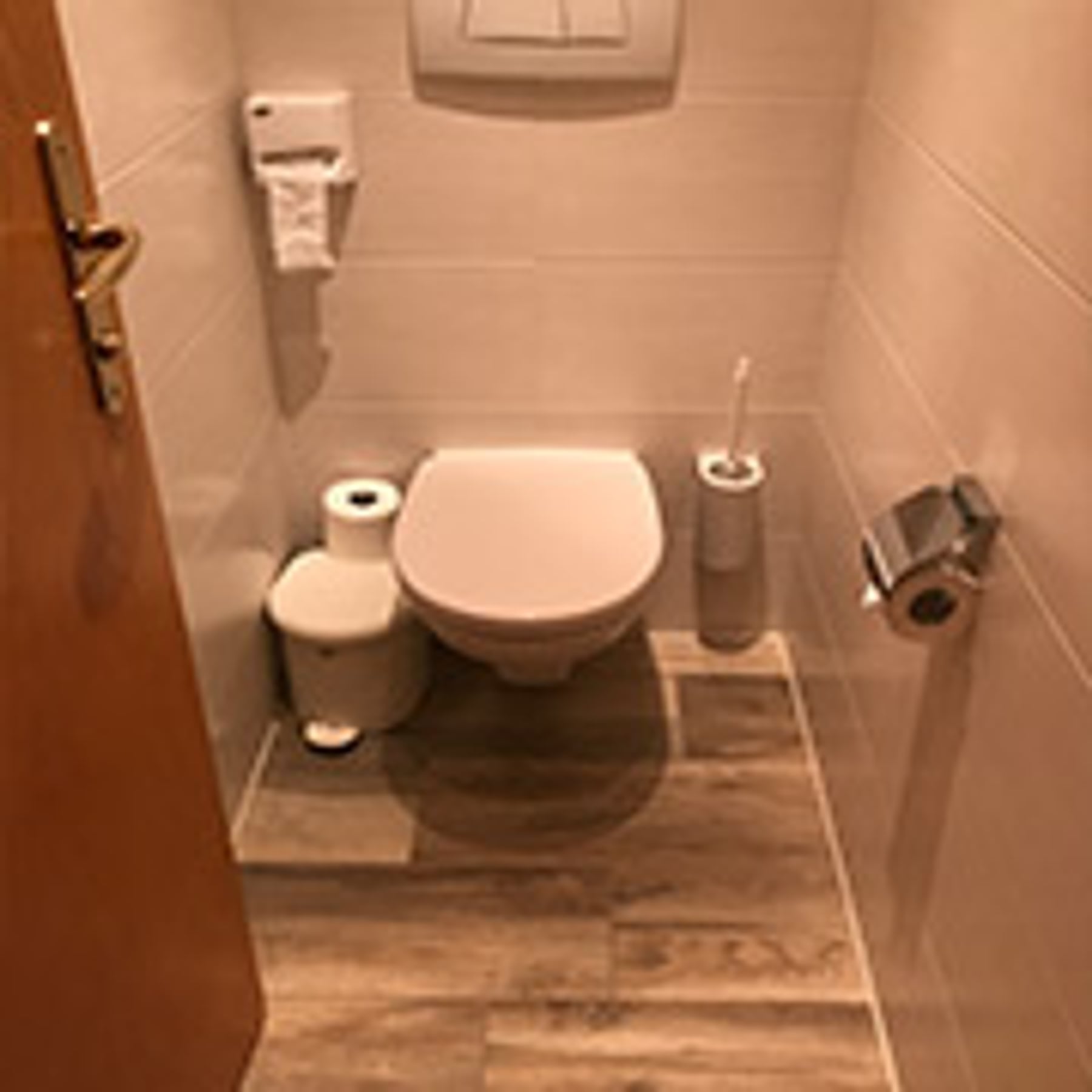Moderner WC-Raum mit Toilette